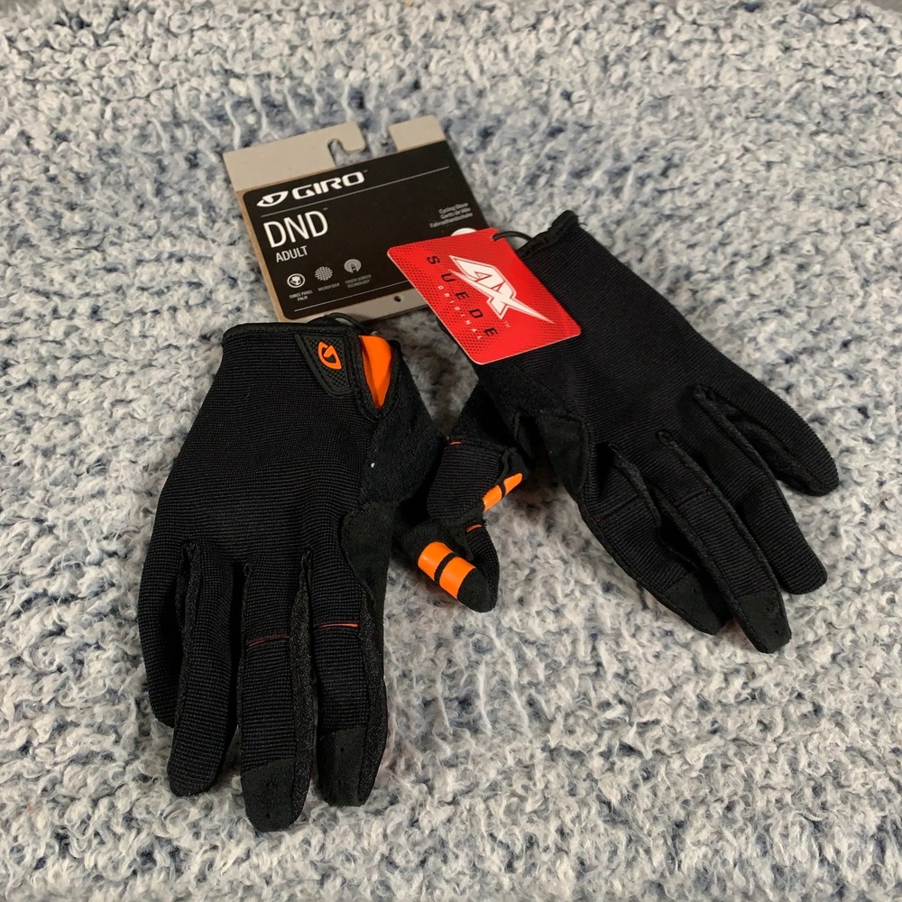 Giro DND Down And Dirty Gloves Adult Small Black Orange MTB Cycling Full Finger